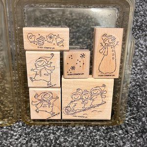 Stampin' Up! Winter Play 6 pc. Mounted Stamp Set